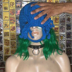 Squid Octopus Cthulhu Beanie Hat Yarn Cap Skiing Beard Blue Unworn - STYLE A